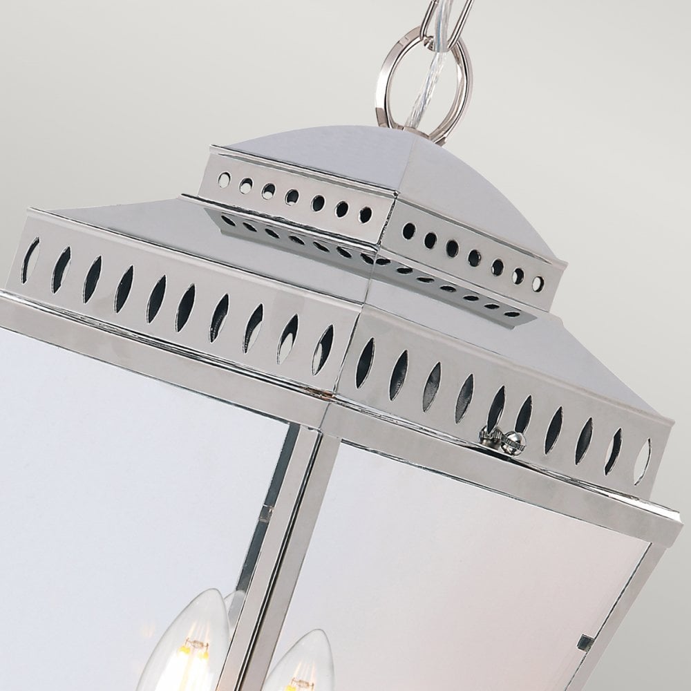 Mansion House Outdoor Chain Lantern in Nickel Finish MANSION-HOUSE8-PN