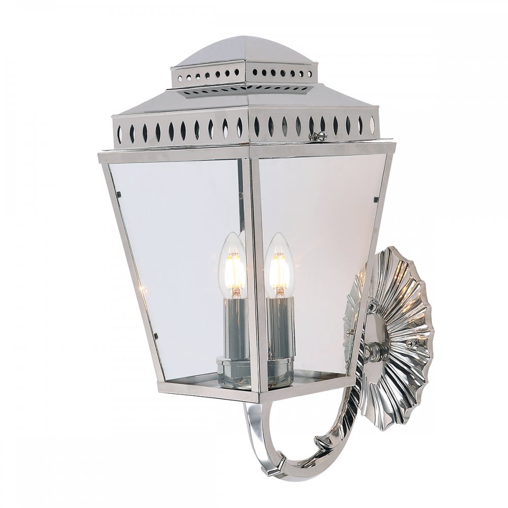 Mansion House Wall Lantern In Polished Nickel Finish IP44 MANSION-HOUSE-WB1-PN