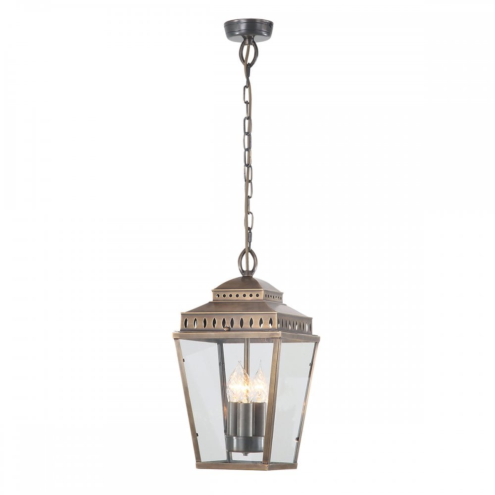 Mansion House Ceiling Chain Lantern In Aged Brass Finish IP44 MANSION-HOUSE8-BR