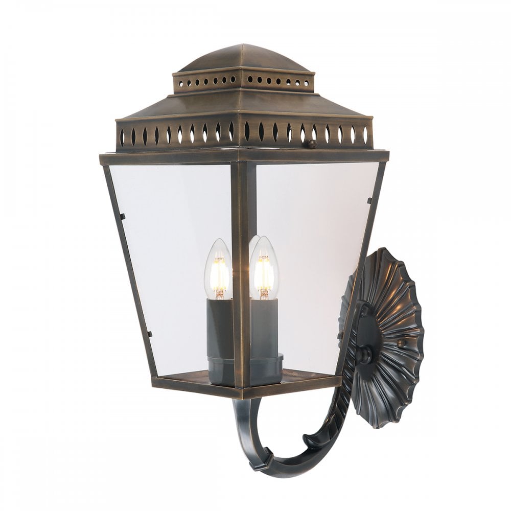 Mansion House Wall Lantern In Aged Brass Finish IP44 MANSION-HOUSE-WB1-BR