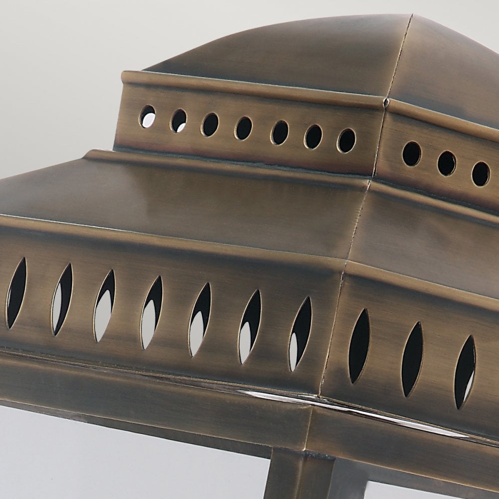 Mansion House Wall Lantern In Aged Brass Finish IP44 MANSION-HOUSE-WB1-BR