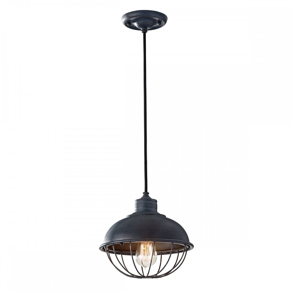 Urban Renewal Industrial Mini Ceiling Pendant In Antique Iron Finish FE-URBANRWL-P-B
