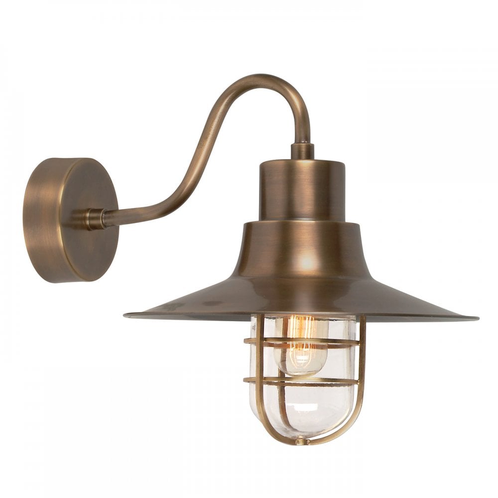 Sheldon Outdoor Wall Light In Aged Brass Finish IP44 SHELDON-BR