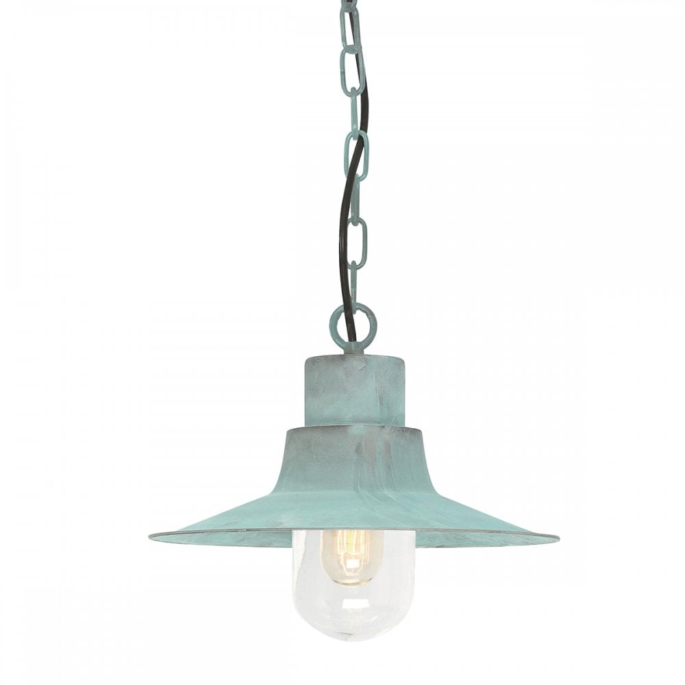 Sheldon Outdoor Ceiling Pendant Light In Verdigris Finish IP44 SHELDON-CH-V