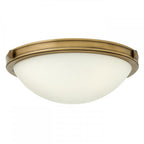 Collier Small Flush Ceiling Light In Heritage Brass Finish HK-COLLIER-F-S