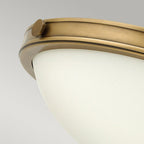 Collier Small Flush Ceiling Light In Heritage Brass Finish HK-COLLIER-F-S
