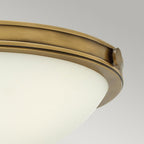 Collier Small Flush Ceiling Light In Heritage Brass Finish HK-COLLIER-F-S