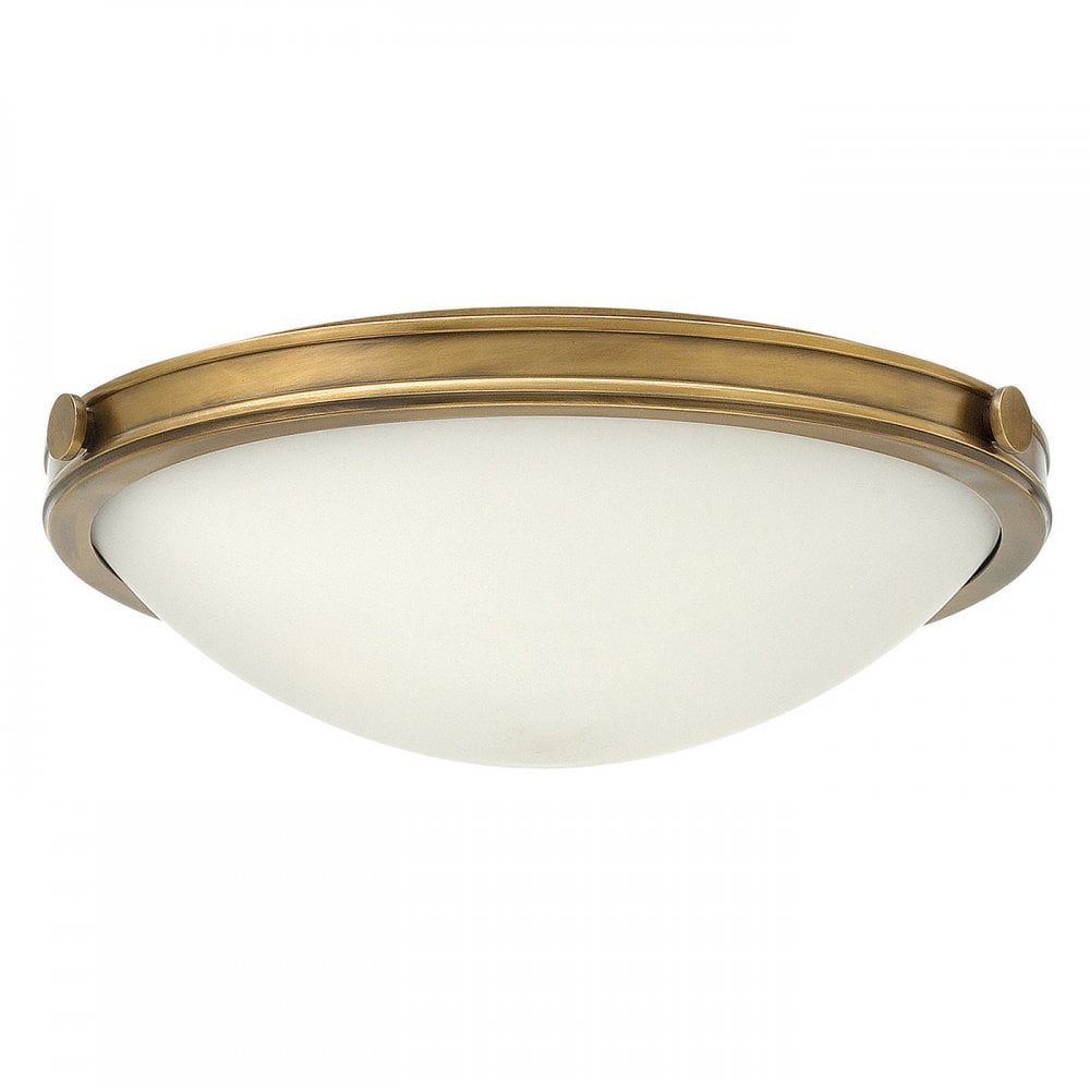 Collier Medium Flush Ceiling Light In Heritage Brass Finish HK-COLLIER-F-M