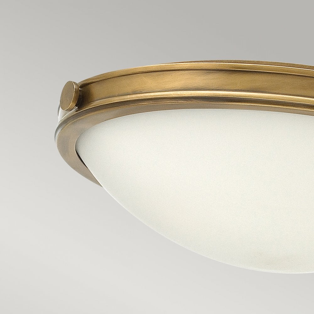 Collier Medium Flush Ceiling Light In Heritage Brass Finish HK-COLLIER-F-M