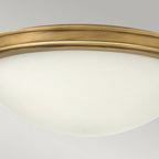 Collier Medium Flush Ceiling Light In Heritage Brass Finish HK-COLLIER-F-M