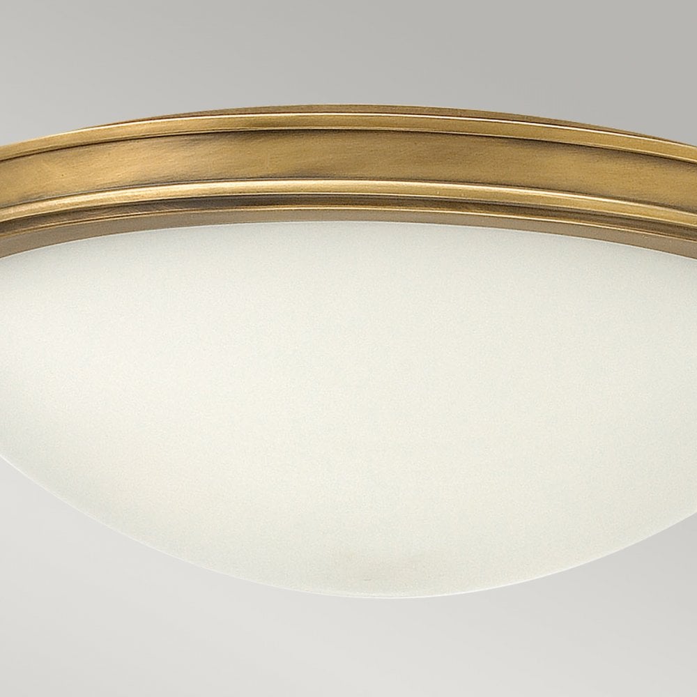 Collier Medium Flush Ceiling Light In Heritage Brass Finish HK-COLLIER-F-M
