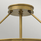 Collier Medium Semi Flush Ceiling Light In Heritage Brass Finish HK-COLLIER-SF-M