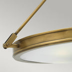 Collier Medium Semi Flush Ceiling Light In Heritage Brass Finish HK-COLLIER-SF-M