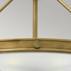 Collier Medium Semi Flush Ceiling Light In Heritage Brass Finish HK-COLLIER-SF-M