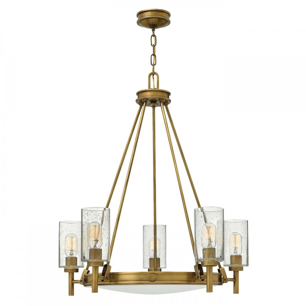 Collier 5 Light Chandelier In Heritage Brass Finish HK-COLLIER5