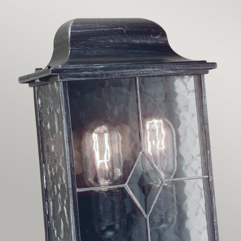 WX7 Wexford black/silver wall half exterior lantern, IP43