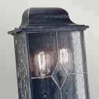 WX7 Wexford black/silver wall half exterior lantern, IP43