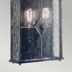 WX7 Wexford black/silver wall half exterior lantern, IP43