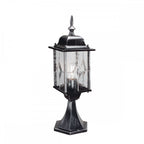 WX3 Wexford black/silver pedestal exterior lantern, IP43