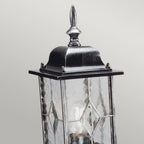 WX3 Wexford black/silver pedestal exterior lantern, IP43