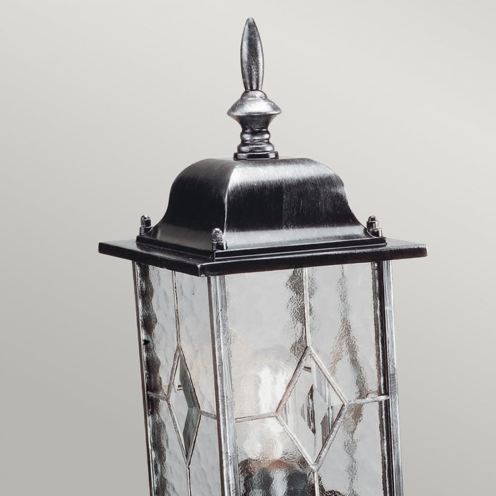 WX3 Wexford black/silver pedestal exterior lantern, IP43