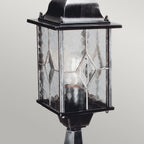 WX3 Wexford black/silver pedestal exterior lantern, IP43