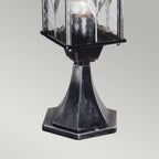 WX3 Wexford black/silver pedestal exterior lantern, IP43