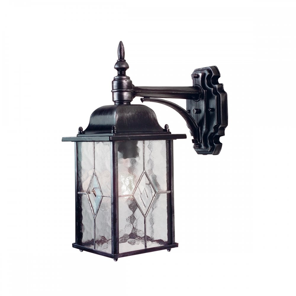 WX2 Wexford outside black/silver wall light, IP43