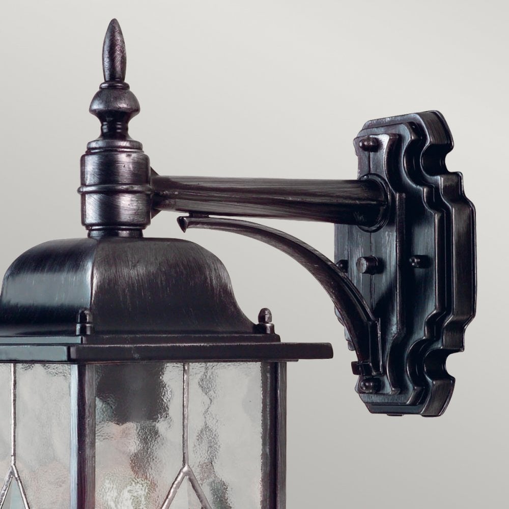 WX2 Wexford outside black/silver wall light, IP43