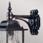WX2 Wexford outside black/silver wall light, IP43