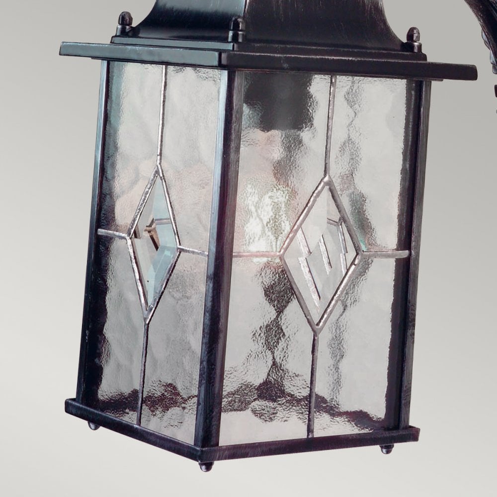 WX2 Wexford outside black/silver wall light, IP43