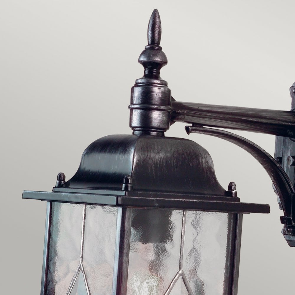WX2 Wexford outside black/silver wall light, IP43