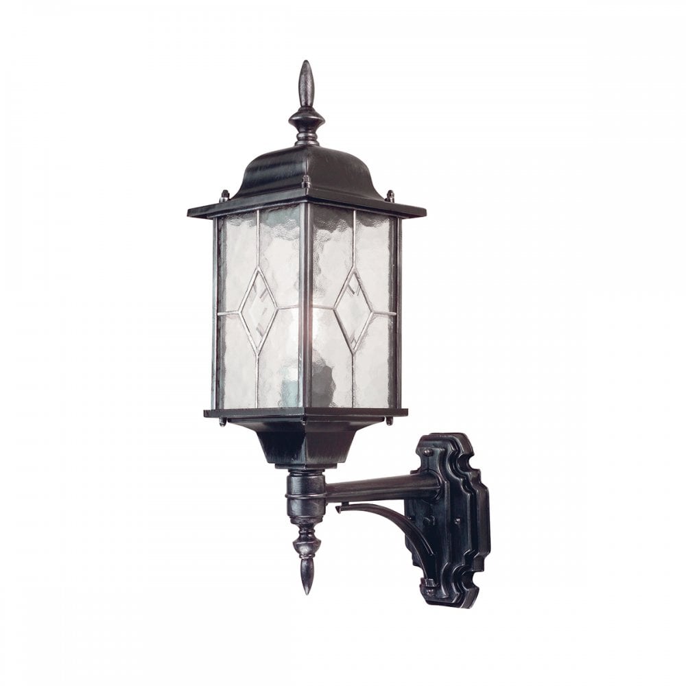 WX1 Wexford Black/Silver wall exterior lantern, IP43