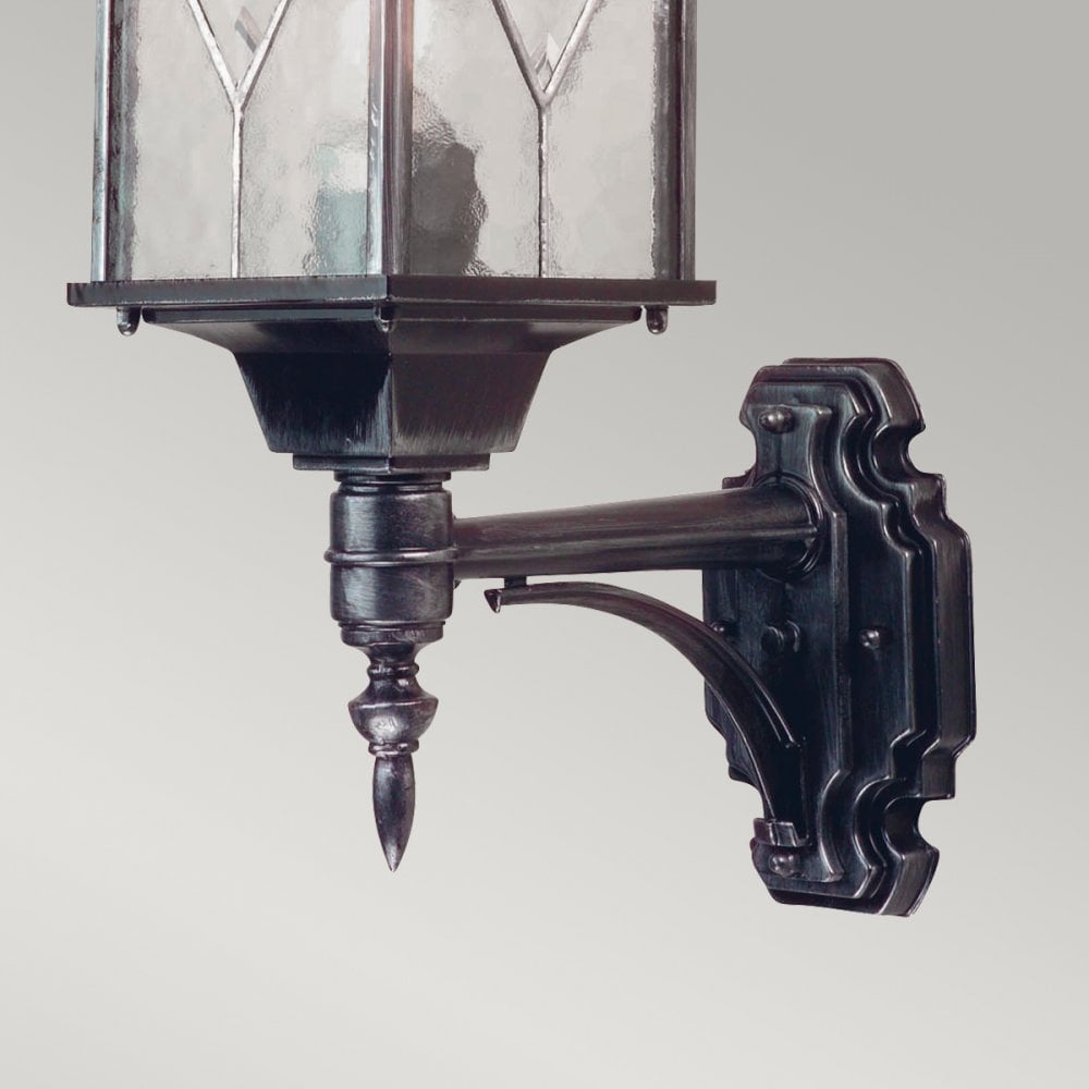 WX1 Wexford Black/Silver wall exterior lantern, IP43