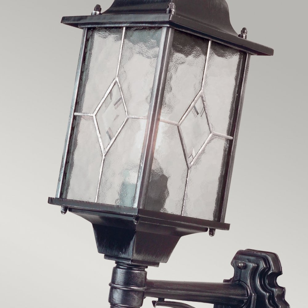 WX1 Wexford Black/Silver wall exterior lantern, IP43