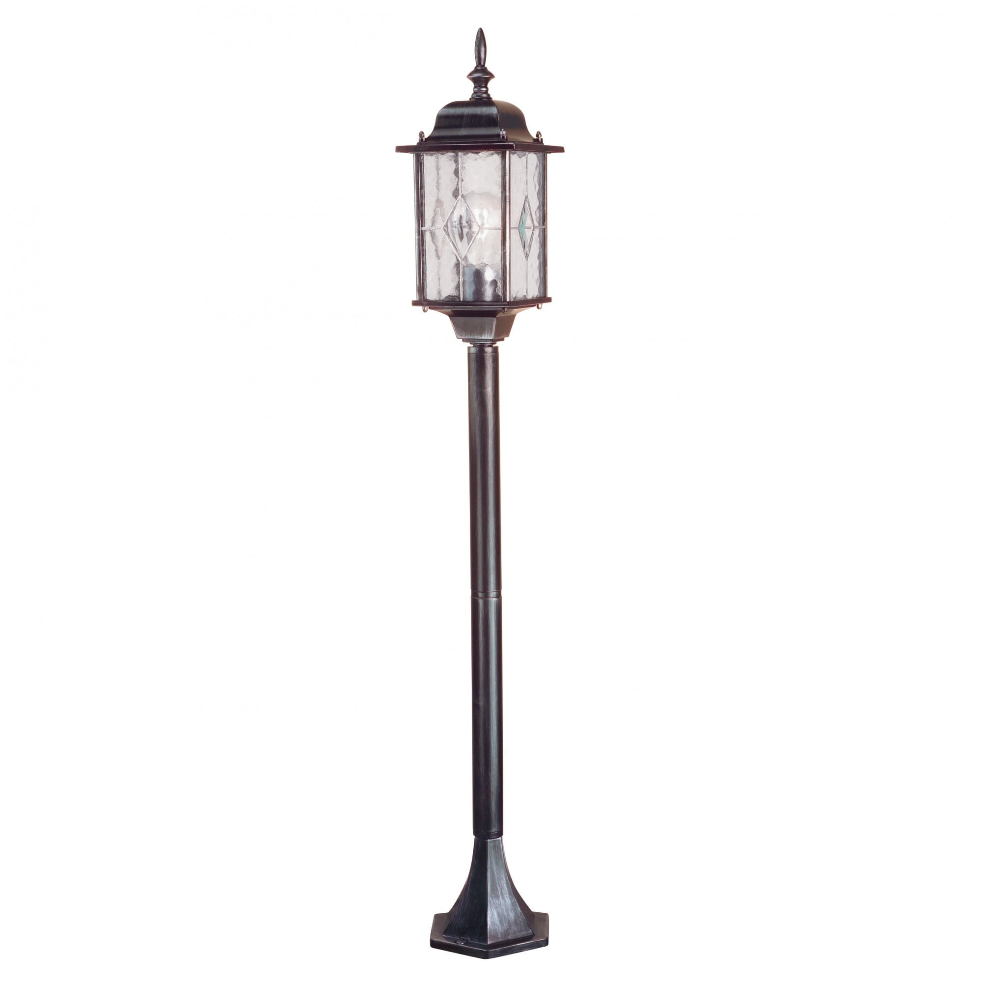 WX4 Wexford black/silver pillar exterior lantern, IP43