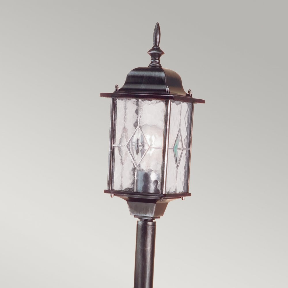WX4 Wexford black/silver pillar exterior lantern, IP43