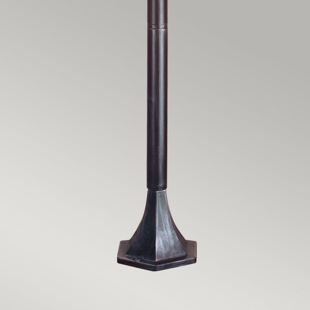 WX4 Wexford black/silver pillar exterior lantern, IP43