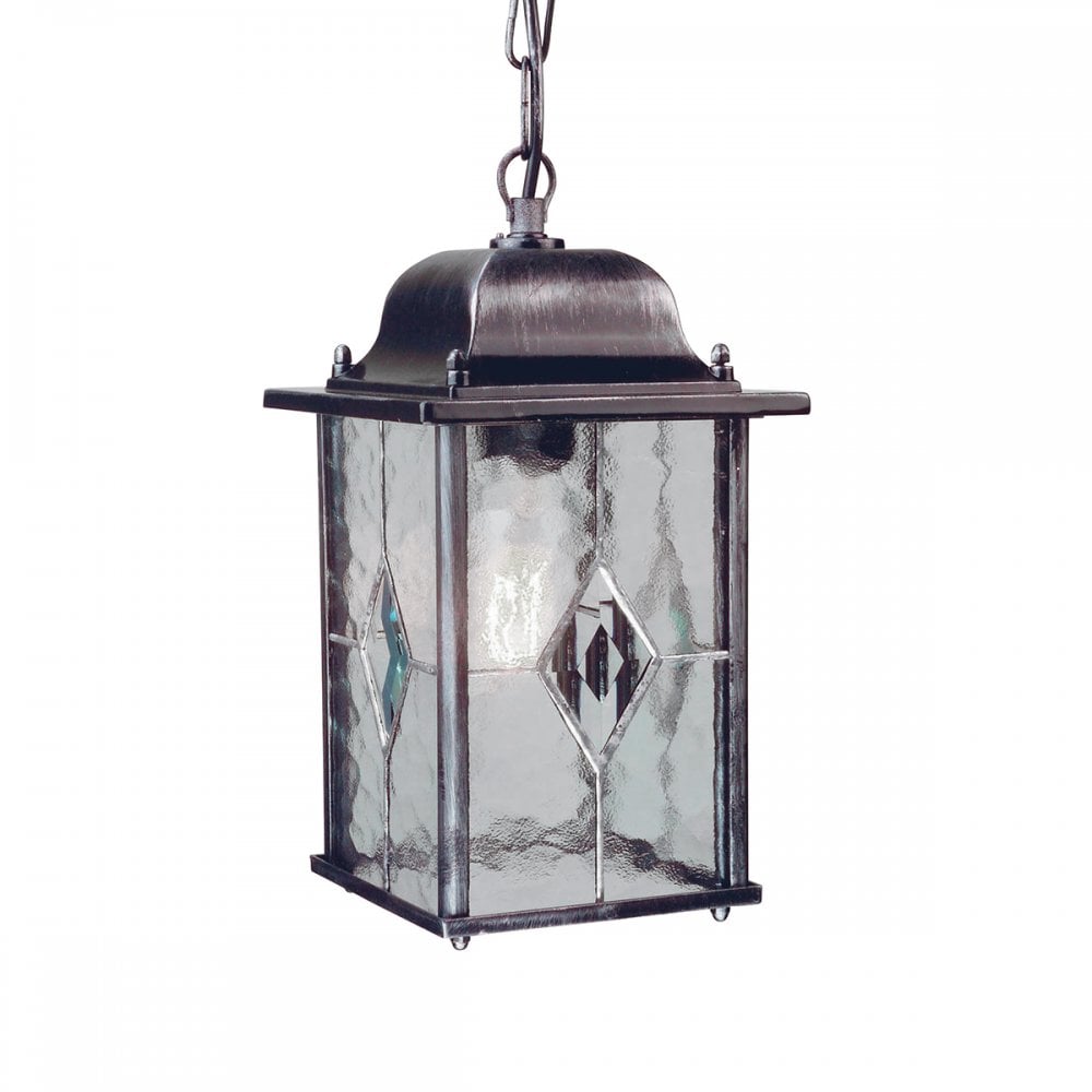 WX9 Wexford black/silver chain exterior lantern, IP43