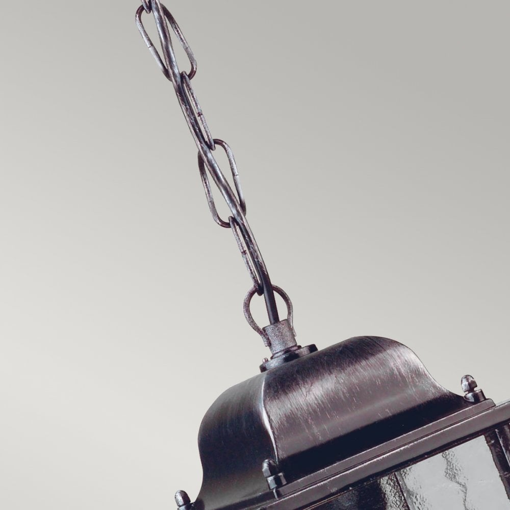 WX9 Wexford black/silver chain exterior lantern, IP43