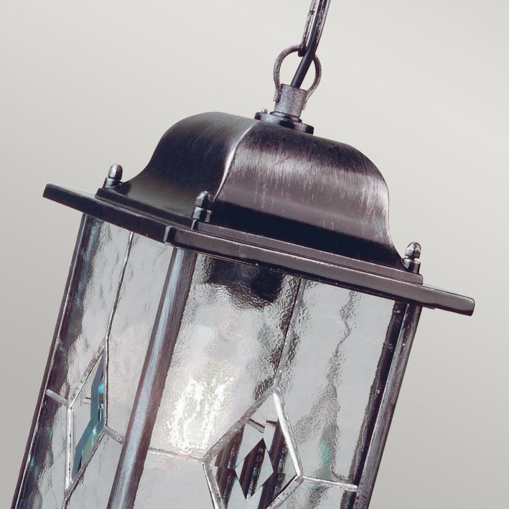 WX9 Wexford black/silver chain exterior lantern, IP43