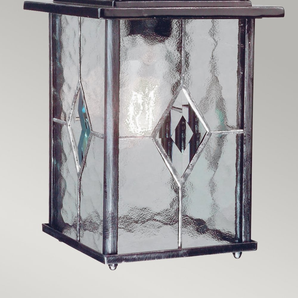 WX9 Wexford black/silver chain exterior lantern, IP43