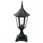 Valencia Exterior Pedestal Lantern In Black Finish IP54