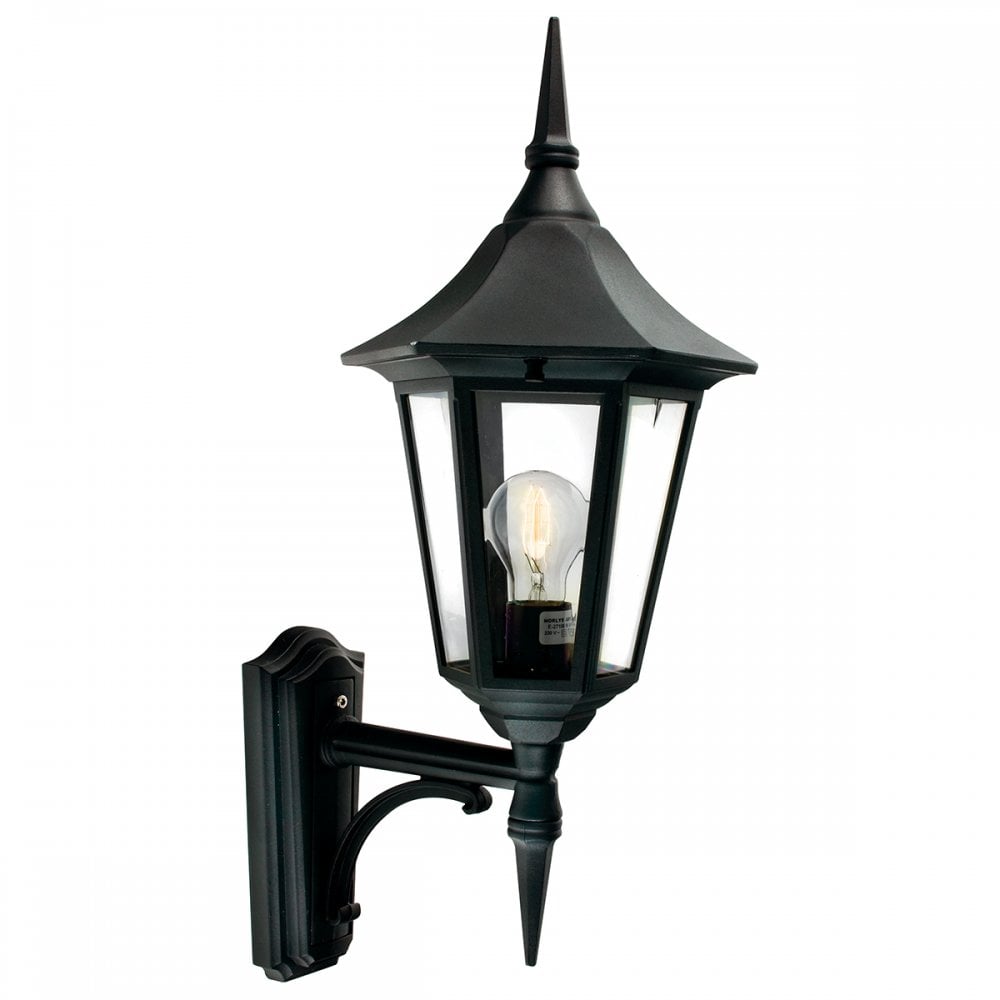 Valencia Exterior Wall Lantern In Black Finish IP54