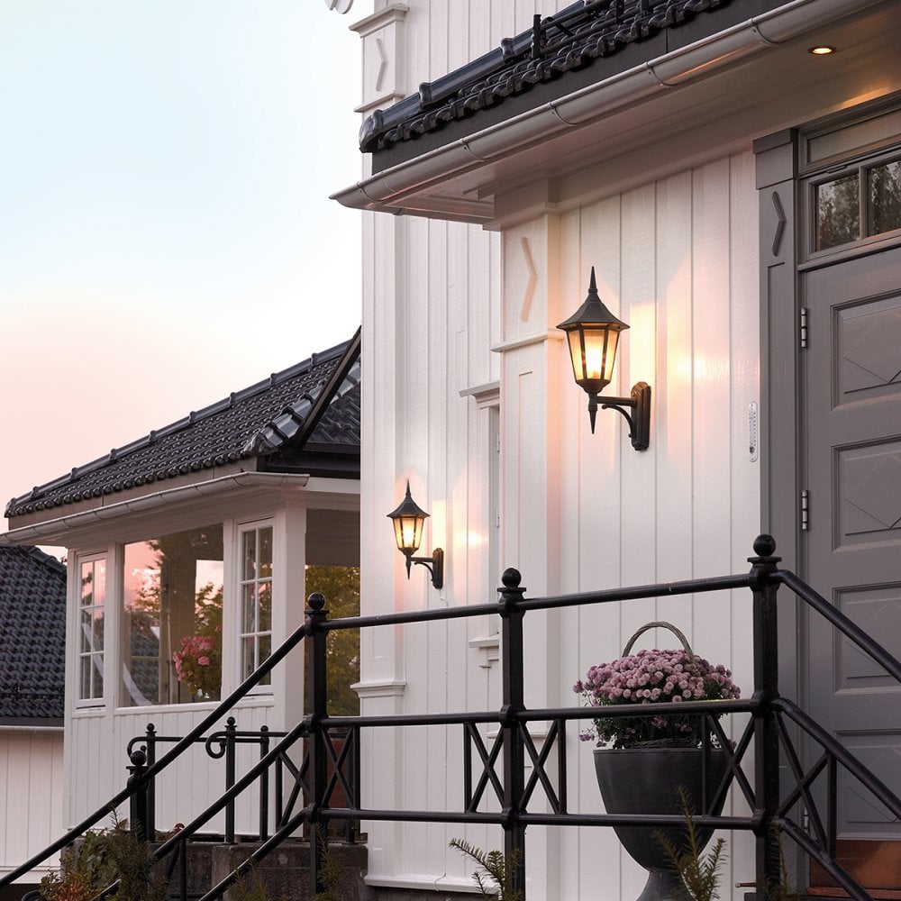 Valencia Exterior Wall Lantern In Black Finish IP54