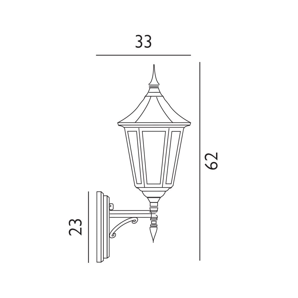 Valencia Exterior Wall Lantern In Black Finish IP54