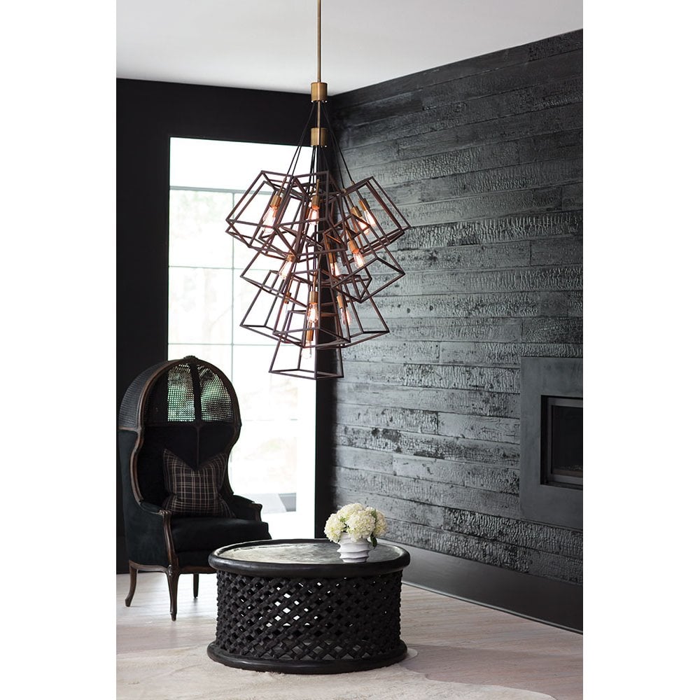 Fulton 13 Light Large Foyer Chandelier In Bronze Finish HK-FULTON-13P