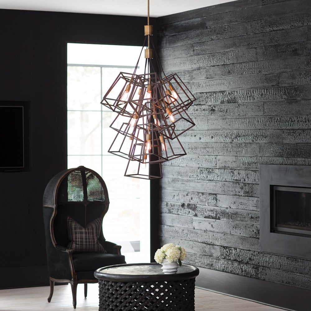 Fulton 13 Light Large Foyer Chandelier In Bronze Finish HK-FULTON-13P