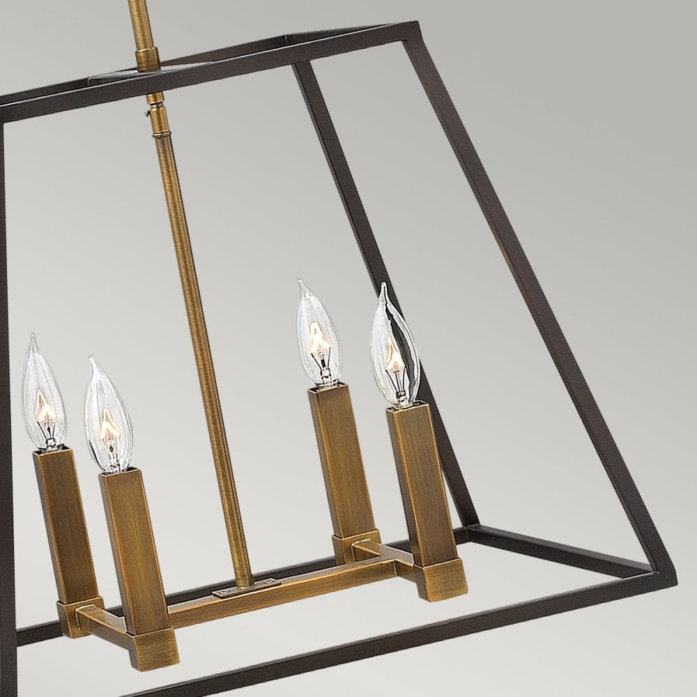 Fulton 4 Light Chandelier Pendant In Bronze Finish HK-FULTON-4P