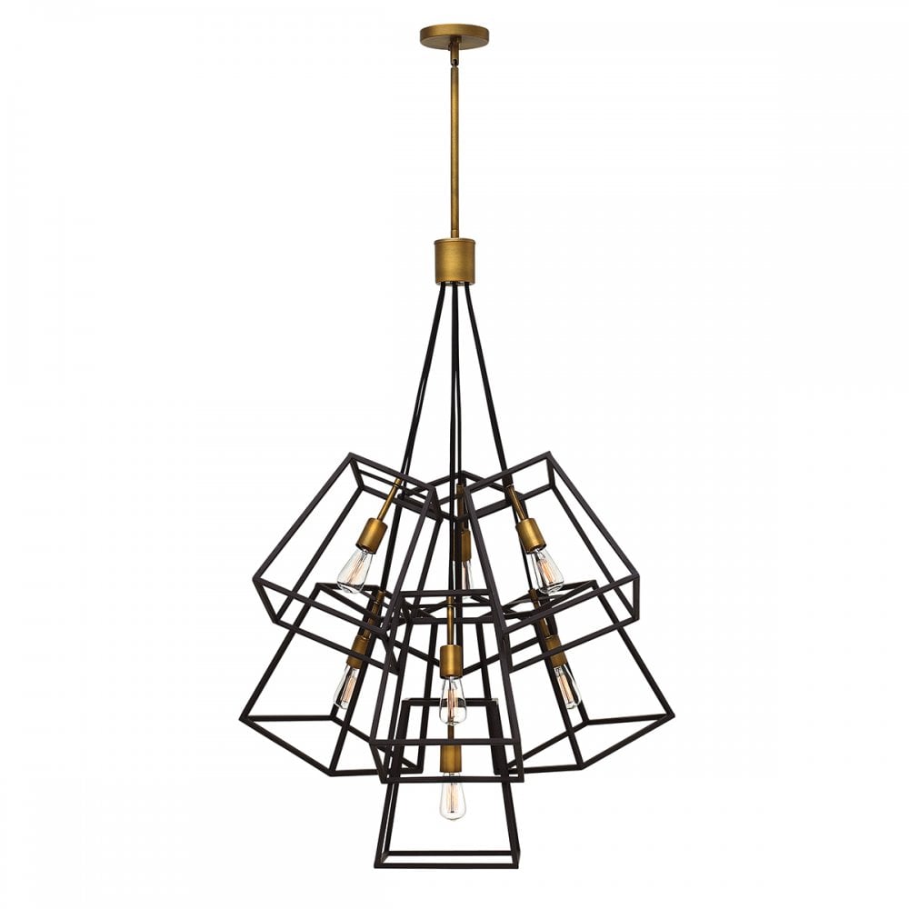 Fulton 7 Light Pendant Fitting In Bronze Finish HK-FULTON-7P